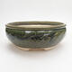Ceramic bonsai bowl 18.5 x 18.5 x 7 cm, color green - 1/3