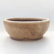 Ceramic bonsai bowl 9.5 x 9.5 x 3.5 cm, beige color - 1/3