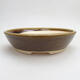 Ceramic bonsai bowl 19.5 x 19.5 x 5 cm, color green-brown - 1/3