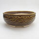 Ceramic bonsai bowl 18 x 18 x 7 cm, color green-brown - 1/3
