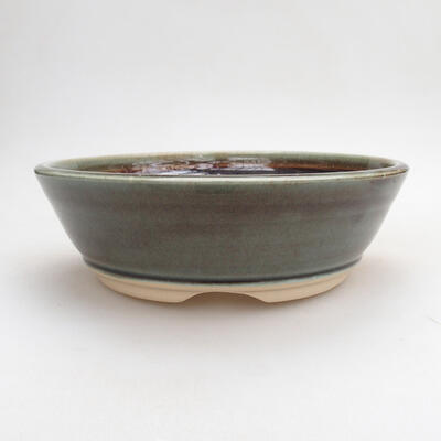 Ceramic bonsai bowl 18.5 x 18.5 x 6 cm, blue-black color - 1