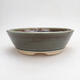 Ceramic bonsai bowl 18.5 x 18.5 x 6 cm, blue-black color - 1/3