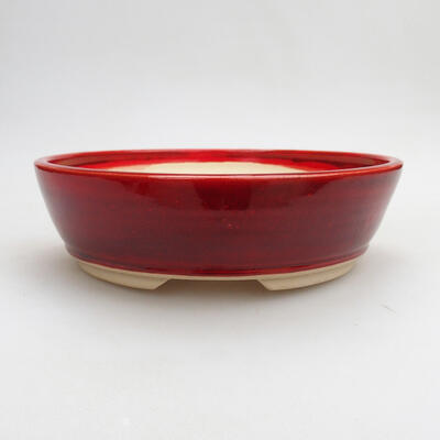 Ceramic bonsai bowl 19 x 19 x 5.5 cm, color red - 1