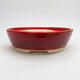 Ceramic bonsai bowl 19 x 19 x 5.5 cm, color red - 1/3