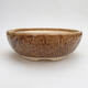 Ceramic bonsai bowl 17.5 x 17.5 x 6 cm, brown color - 1/3