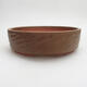Ceramic bonsai bowl 19 x 19 x 5.5 cm, brown color - 1/3
