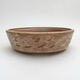 Ceramic bonsai bowl 21 x 21 x 6 cm, color brown - 1/3