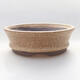Ceramic bonsai bowl 9.5 x 9.5 x 3 cm, beige color - 1/3