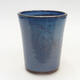 Ceramic bonsai bowl 8.5 x 8.5 x 10.5 cm, color blue - 1/3