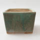 Ceramic bonsai bowl 8 x 8 x 6 cm, color green - 1/3