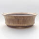 Ceramic bonsai bowl 9.5 x 9.5 x 3 cm, beige color - 1/3