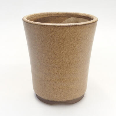 Ceramic bonsai bowl 8.5 x 8.5 x 10 cm, brown color - 1