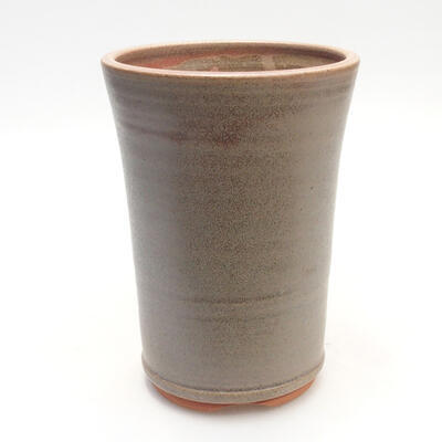 Ceramic bonsai bowl 9.5 x 9.5 x 14 cm, brown color - 1