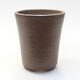 Ceramic bonsai bowl 8.5 x 8.5 x 10.5 cm, brown color - 1/3