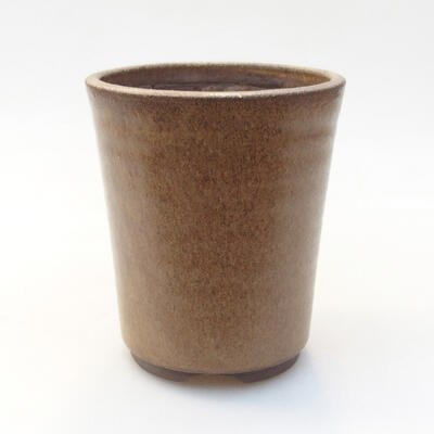 Ceramic bonsai bowl 8.5 x 8.5 x 10.5 cm, brown color - 1