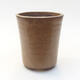 Ceramic bonsai bowl 8.5 x 8.5 x 10.5 cm, brown color - 1/3