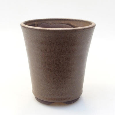 Ceramic bonsai bowl 9.5 x 9.5 x 10.5 cm, brown color - 1