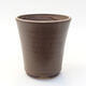 Ceramic bonsai bowl 9.5 x 9.5 x 10.5 cm, brown color - 1/3