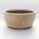 Ceramic bonsai bowl 8.5 x 8.5 x 4 cm, beige color - 1/3