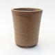 Ceramic bonsai bowl 7.5 x 7.5 x 9.5 cm, brown color - 1/3
