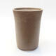 Ceramic bonsai bowl 9.5 x 9.5 x 13.5 cm, brown color - 1/3