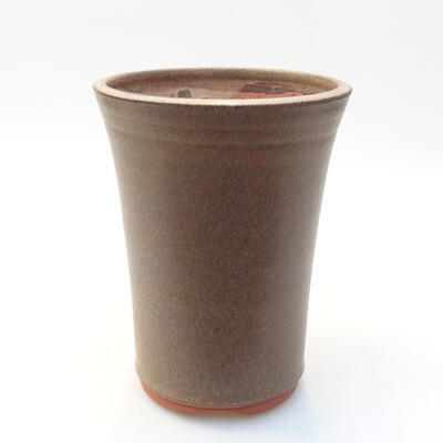 Ceramic bonsai bowl 10.5 x 10.5 x 14.5 cm, brown color - 1