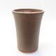 Ceramic bonsai bowl 10.5 x 10.5 x 14.5 cm, brown color - 1/3