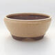 Ceramic bonsai bowl 9.5 x 9.5 x 4 cm, beige color - 1/3
