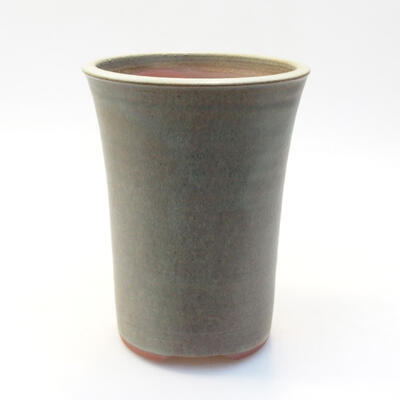 Ceramic bonsai bowl 10.5 x 10.5 x 14 cm, color green - 1