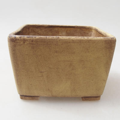 Ceramic bonsai bowl 10 x 10 x 6.5 cm, color yellow - 1