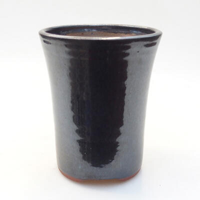 Ceramic bonsai bowl 10 x 10 x 13 cm, metal color - 1