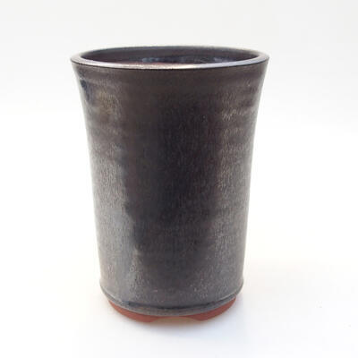 Ceramic bonsai bowl 9.5 x 9.5 x 13.5 cm, metal color - 1