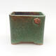 Ceramic bonsai bowl 10 x 10 x 8.5 cm, color green-brown - 1/3