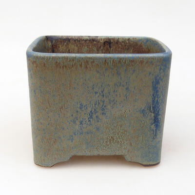 Ceramic bonsai bowl 10 x 10 x 8.5 cm, color blue-brown - 1