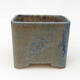 Ceramic bonsai bowl 10 x 10 x 8.5 cm, color blue-brown - 1/3
