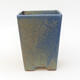 Ceramic bonsai bowl 9 x 9 x 12.5 cm, color blue-brown - 1/3