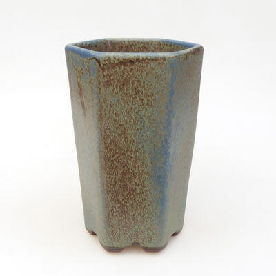 Ceramic bonsai bowl 8.5 x 8.5 x 14.5 cm, color blue-brown - 1