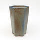 Ceramic bonsai bowl 8.5 x 8.5 x 14.5 cm, color blue-brown - 1/3