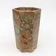Ceramic bonsai bowl 8.5 x 8.5 x 14.5 cm, color green-brown - 1/3
