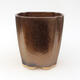 Ceramic bonsai bowl 10.5 x 10.5 x 12 cm, gold color - 1/3