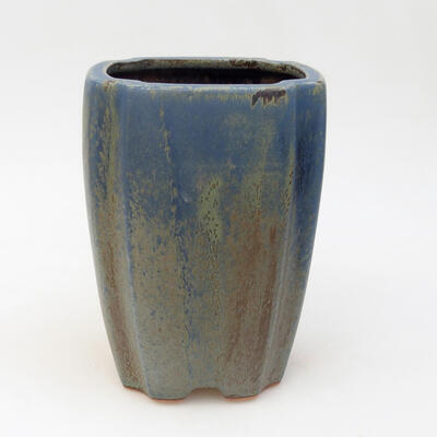 Ceramic bonsai bowl 10.5 x 10.5 x 16 cm, color blue-brown - 1