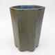 Ceramic bonsai bowl 11.5 x 13 x 17 cm, color blue-brown - 1/3