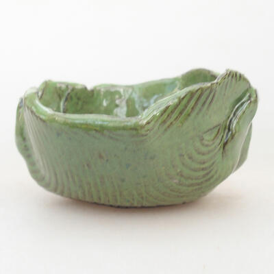 Ceramic shell 7.5 x 7 x 4.5 cm, color green - 1