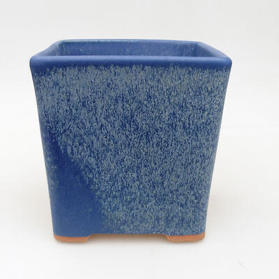Ceramic bonsai bowl 12.5 x 12.5 x 13.5 cm, color blue - 1