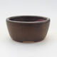 Ceramic bonsai bowl 7.5 x 6.5 x 4 cm, brown color - 1/3