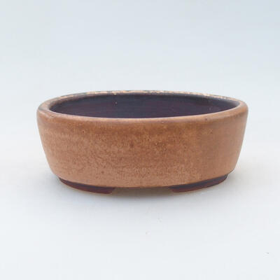 Ceramic bonsai bowl 9 x 7.5 x 3.5 cm, brown color - 1