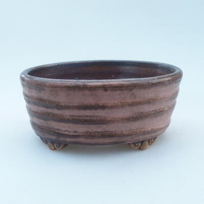 Ceramic bonsai bowl 11 x 9 x 5 cm, color pink-brown - 1