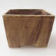 Ceramic bonsai bowl 10.5 x 10.5 x 7.5 cm, yellow color - 1/3