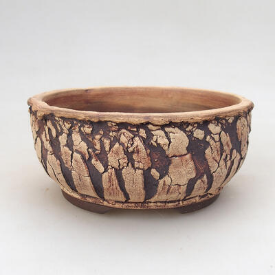 Ceramic bonsai bowl 13 x 13 x 6 cm, color cracked - 1