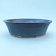 Ceramic bonsai bowl 14 x 12 x 4 cm, blue-black color - 1/3